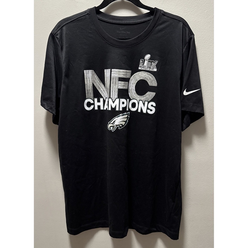 Nike Philadelphia Eagles Super Bowl LII NFC Champions Blk Shirt XL NFL Football